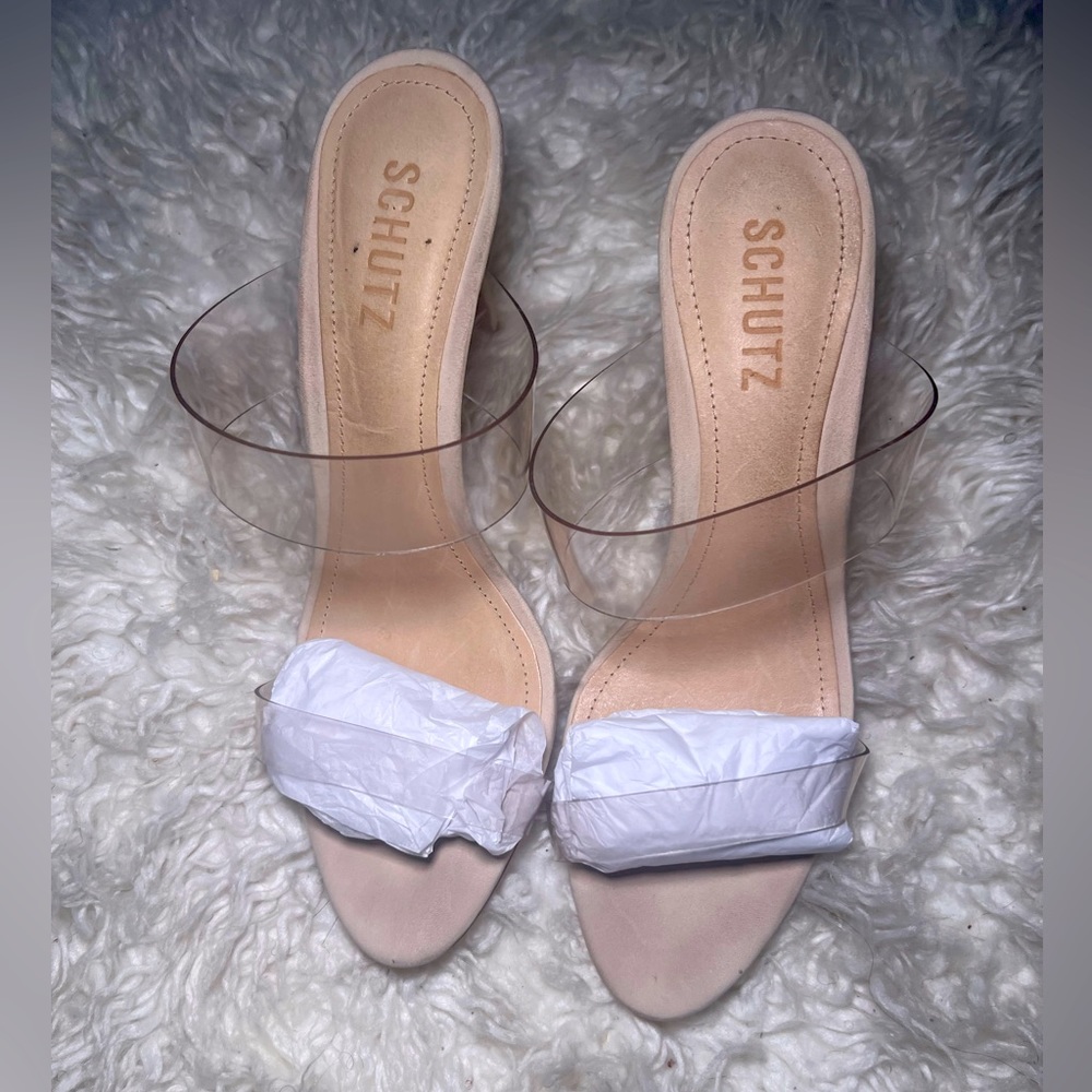Schultz Ariella clear heels